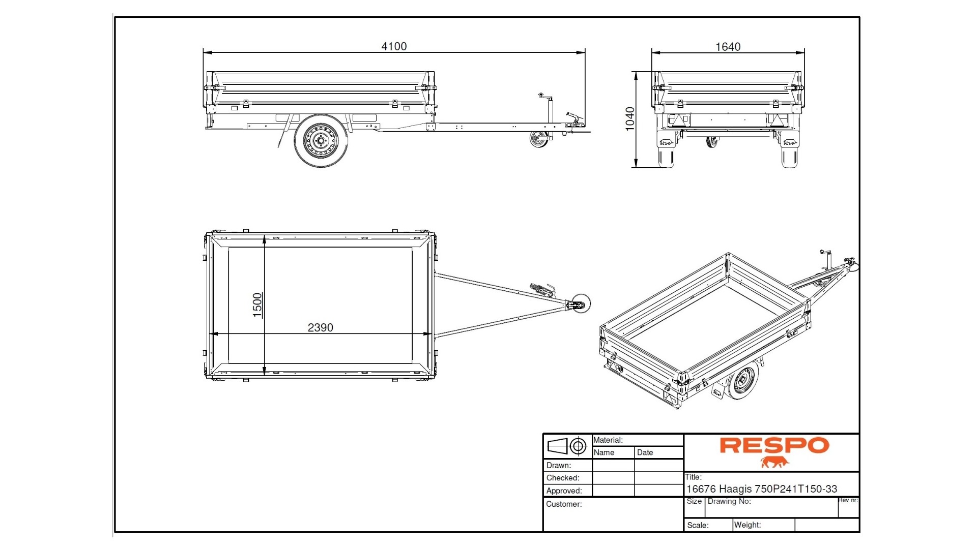 750P241T150 PLH Platvormhaagis