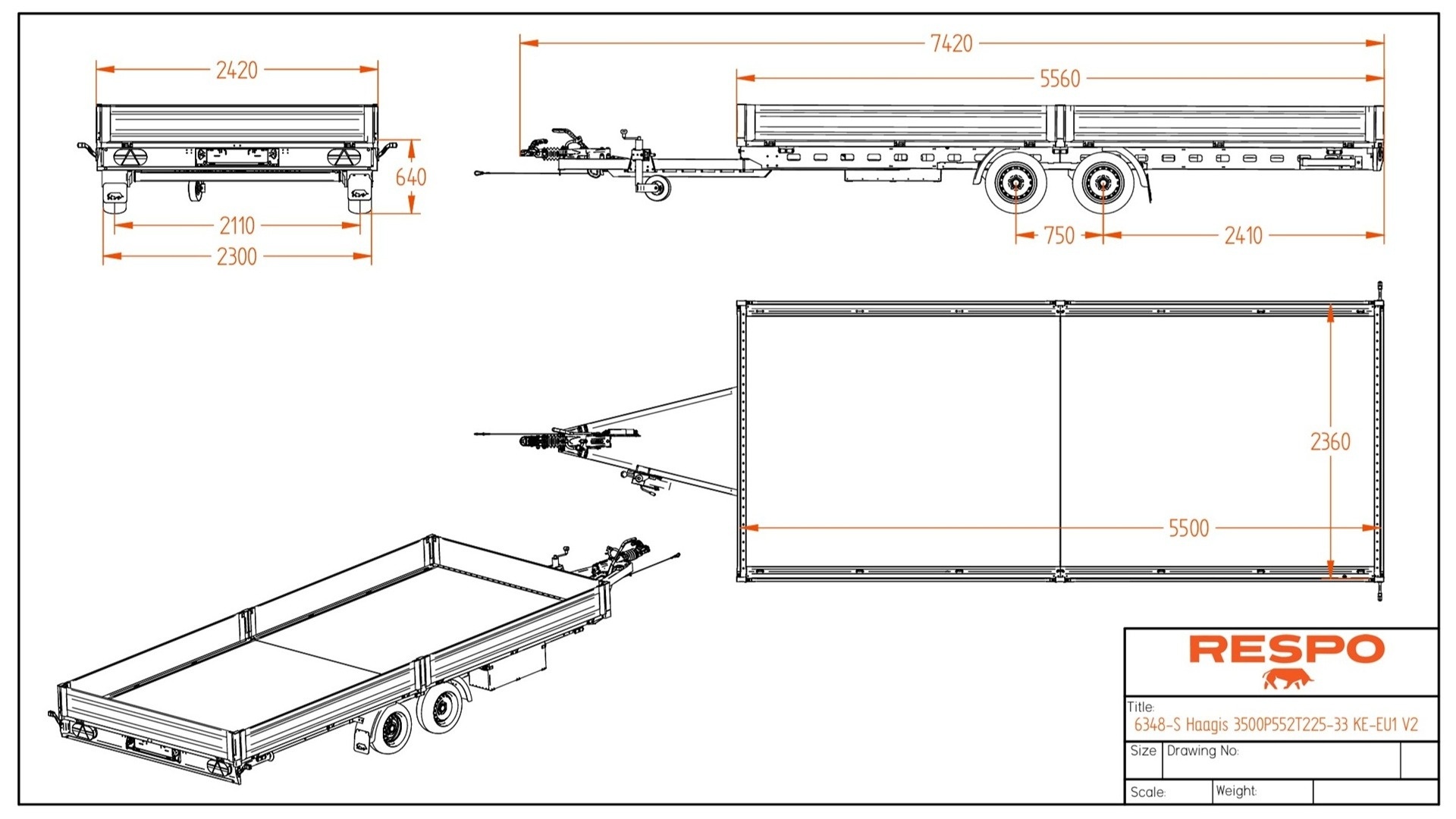 3500P552T225 Platform (su priedais)