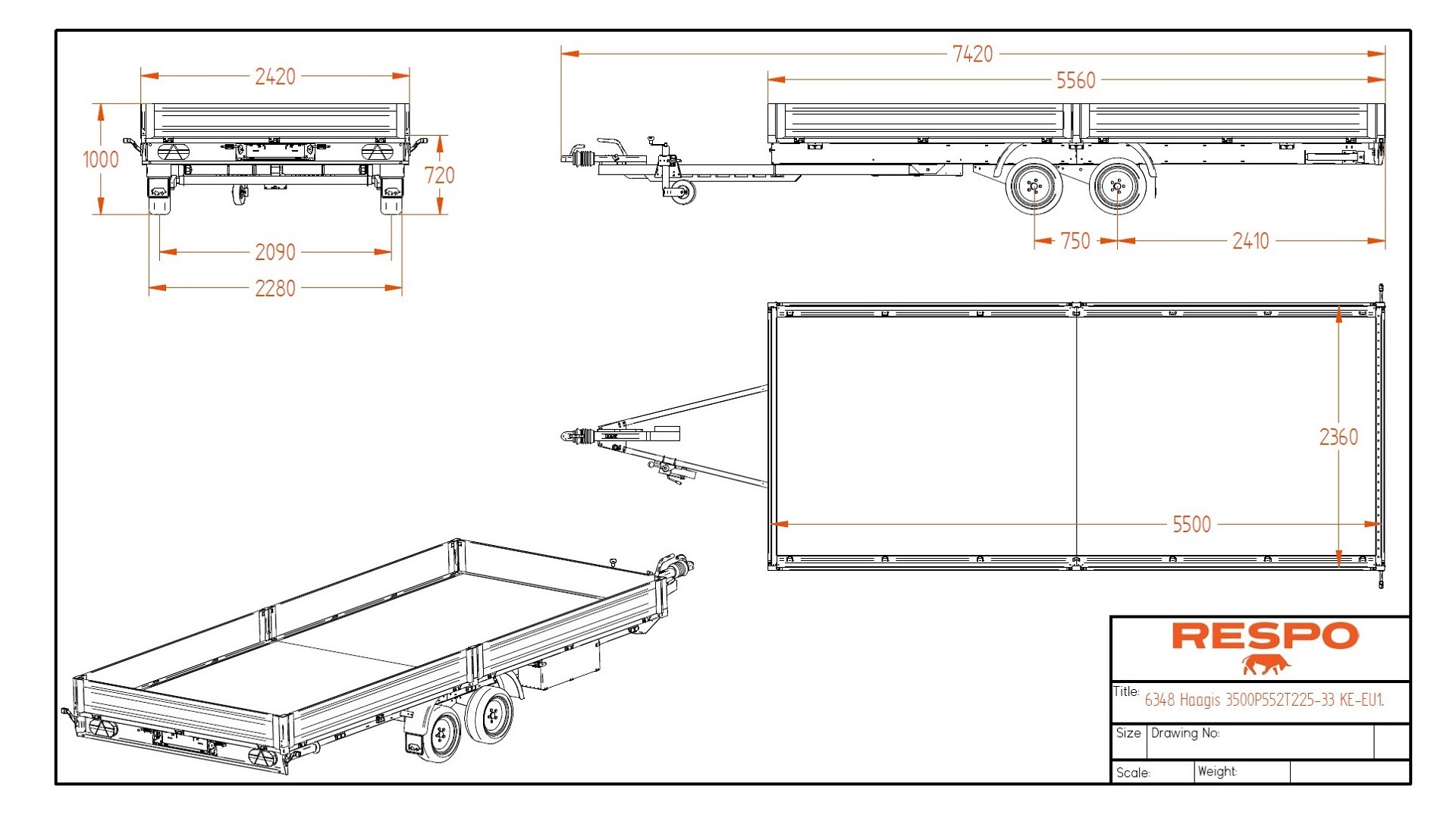 3500P552T225 Platform (su priedais)