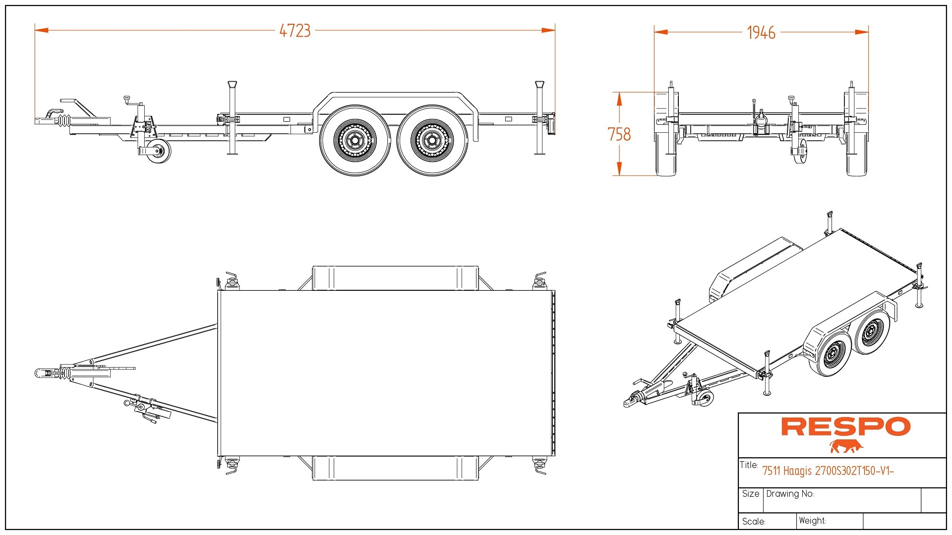 2700S302T150 Generator trailer